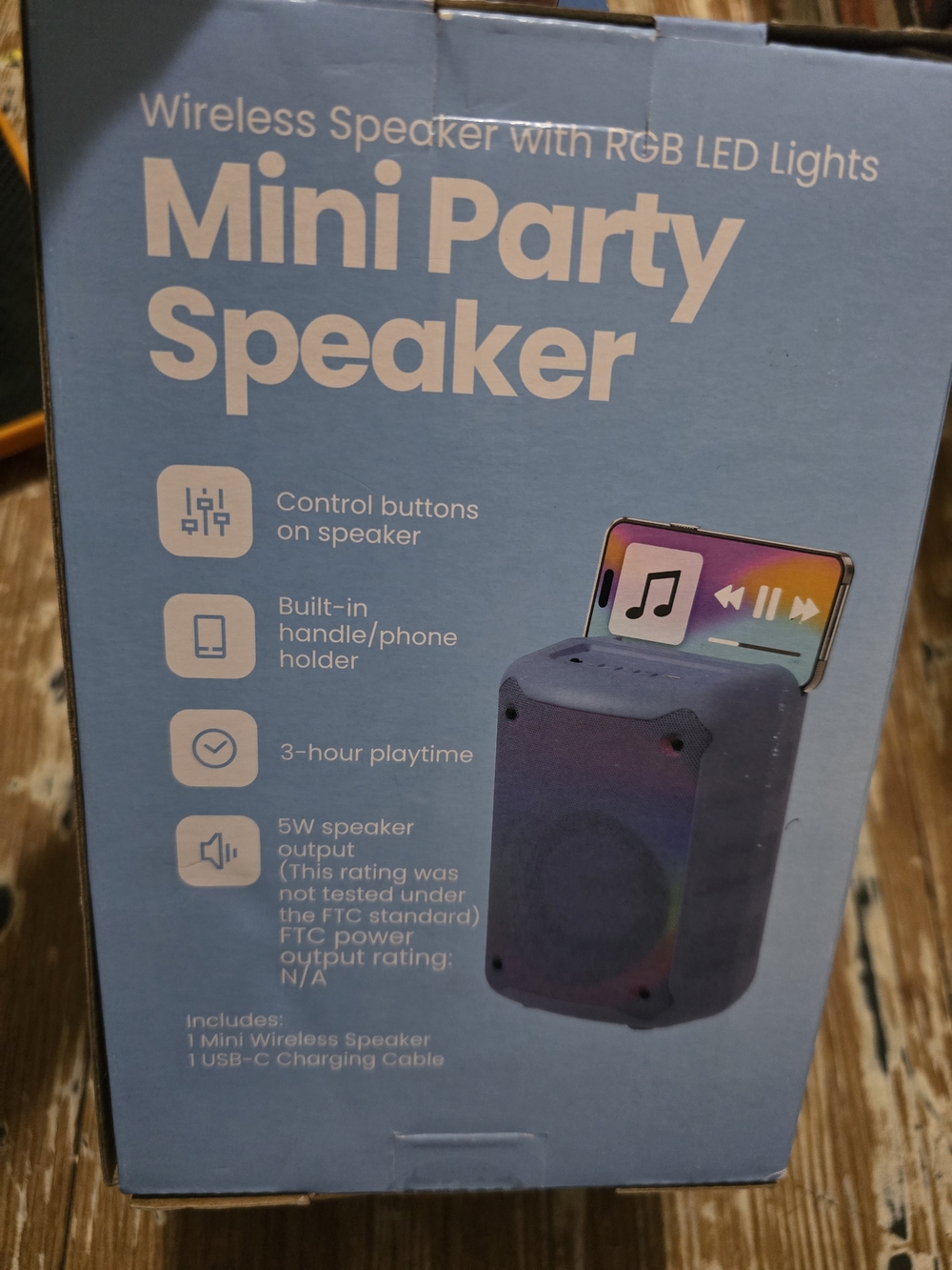 Mini Party Speaker Portable Wireless Bluetooth Speaker - Blue